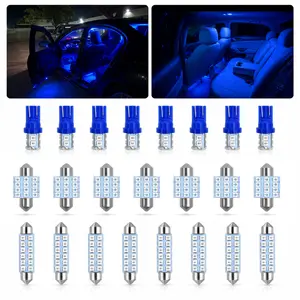 24PCS LED Interior Replacement Bulbs, Interior Car Lights, Dome Light LED Car Bulb Kit Set T10 31 mm 42 mm, Used for Map Dome Lights and License Plate Courtesy Lights Accessories (Blue)