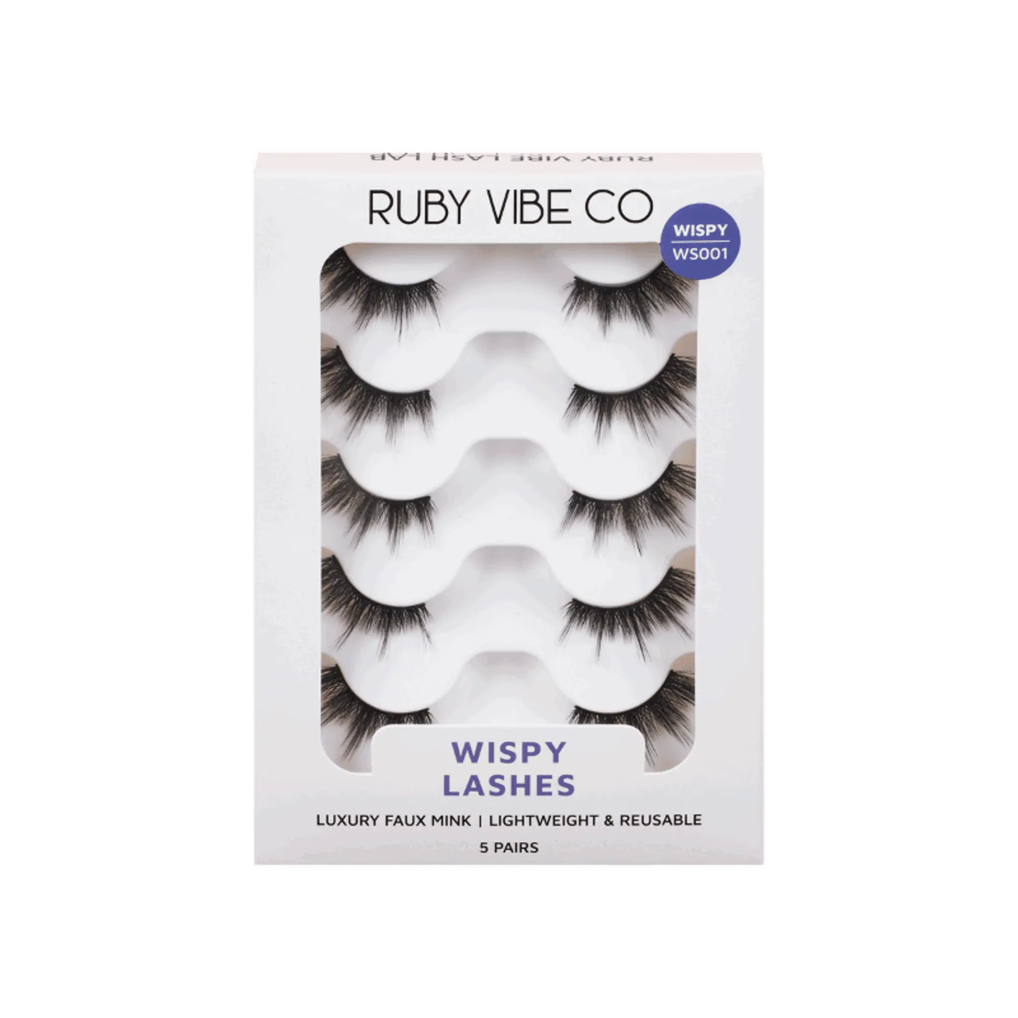 [RUBY VIBE CO] Spiky Wisps WS001 Ultra-Lightweight Soft Flexible Band Effortless Application 5 Pairs Black Band Subtle Definition