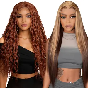 [Blend] Buy 1 Get 1 Free Today Only Lace Front Wig | Blended Human Hair, Pre Plucked, Natural Look #350 CornSilk Wig & #P4/27 Straight Wig #SummerVibes