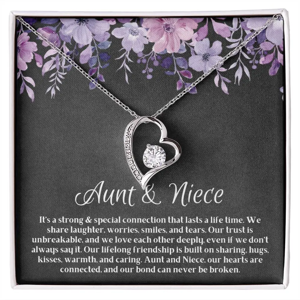Aunt Niece Heart Necklace, Jewelry, Birthday Gift, Christmas Gift, Aunt Niece Gift, Birthday Gift, Aunty, Auntie