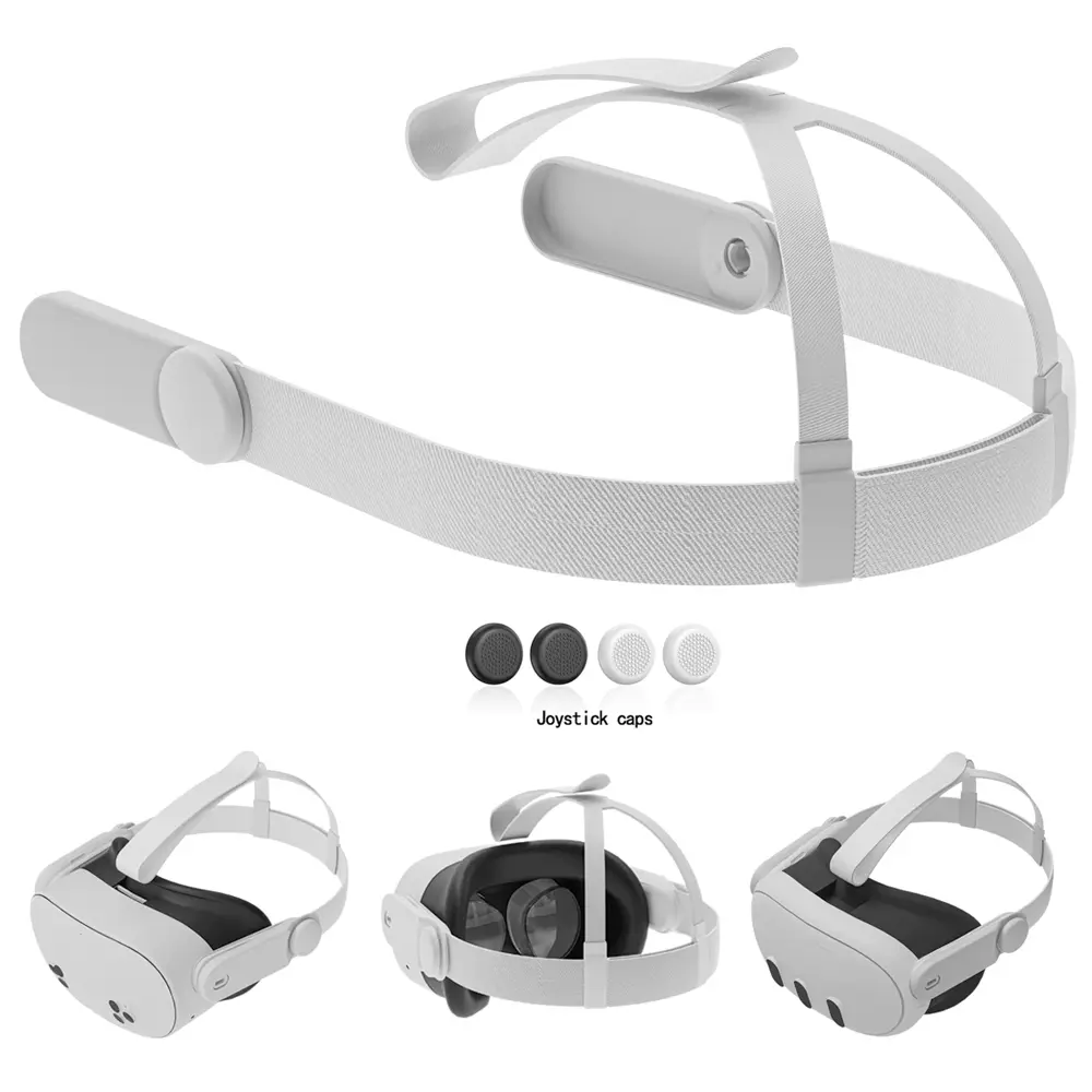 New VR Virtual Reality Game Accessories Replacement Headband for Meta Quest 2/3/3s Head Strap Includes 4 Joystick Caps, Comfortable&Adjustable VR Glasses Accessories, VR Devices Accessory, VR Gaming Set, Chrismas/ Thanksgiving/Birthday Idea Gift