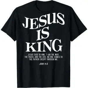 [100% Cotton] Bold Jesus Is King T-Shirt Featuring John 14 9 Scripture Verse.
