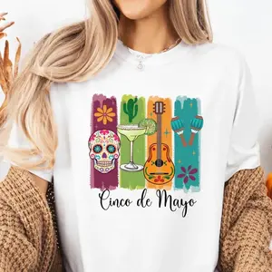 Margarita Guitar Fiesta Graphic Tee, Stylish & Fun, Comfortable All-Season Wear, Unisex, Ideal for Cinco De Mayo Mexican Fiesta Celebrations