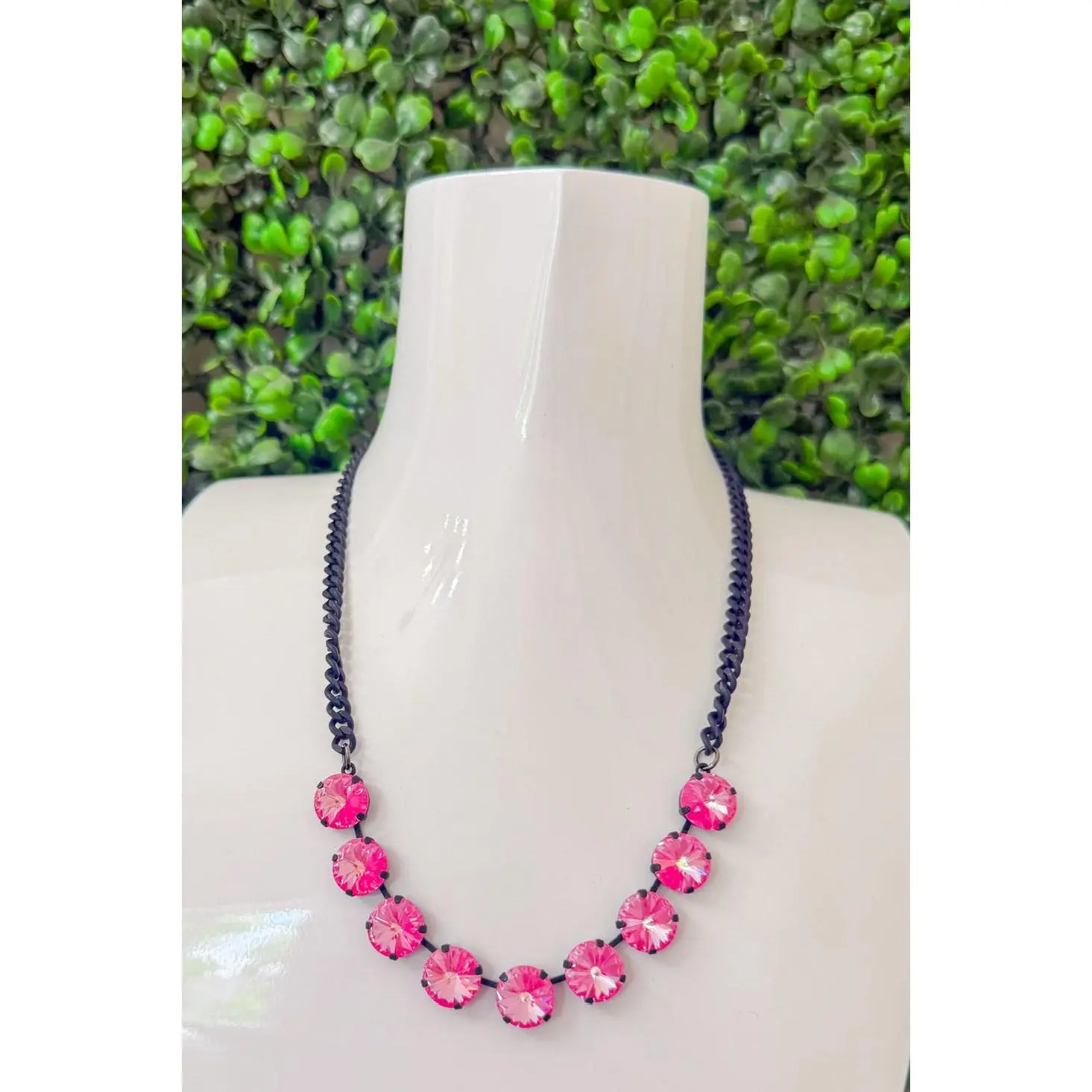 Mini Sophia Necklace- Smutt/Electric Pink Ignite