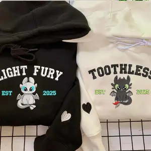 How To Train Your Dragon Embroidered Sweatshirt, Embroidered Crewneck, Cartoon Embroidered Sweatshirt, Gift For Him