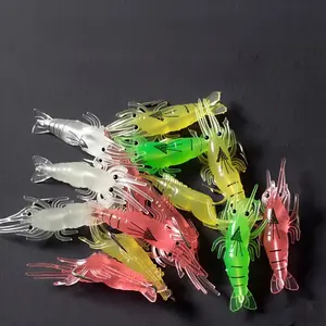 Lure False Bait Realistic Shrimp Glow-In-The-Dark Hook Soft Bait Worm Lure Mimic Fish Bait Freshwater Saltwater Fishing Universal Use