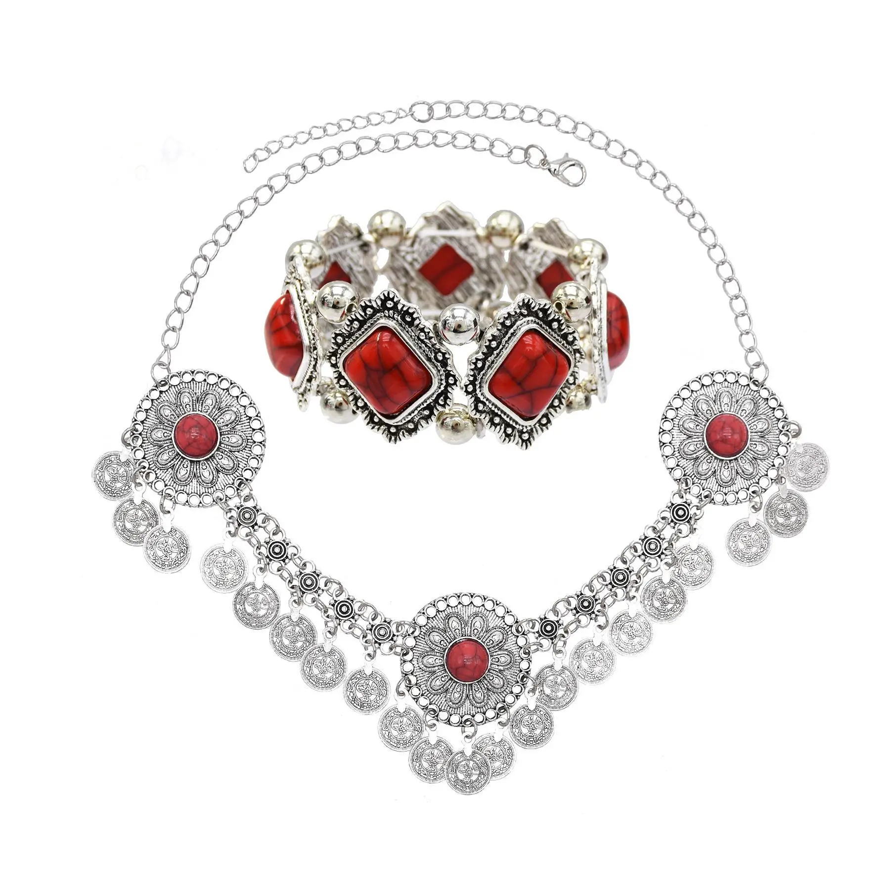 Traditional Kazakhstan Ethnic Coins Bracelet Hair Accessories for Women Vintage Nepalese Tibetan Clothing Headwear Jewelry Set Traditional Kazakhstan Ethnic Coins Bracelet Hair Accessories for Women Vintage Nepalese Tibetan Clothing Headwear Jewelry Set