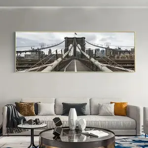 Brooklyn Bridge Pattern Unframed Painting, Modern Canvas Wall Art, Wall Decor for Home Living Room Bedroom Office, Ornaments