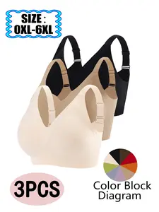 Women's Wireless Push-Up Bra Set, Comfortable Fabric, Adjustable Straps, Anti-Sagging, Medium, Large Size, Casual Home Wear