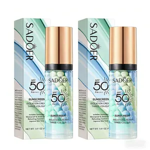 2PCS 3-in-1 Color Correcting Facial Serum SPF 50 PA+++ Moisturizing Primer for Even Skin Tone Oil Control & Refreshing in Blue Lime & Green Tones - Daily, Makeup