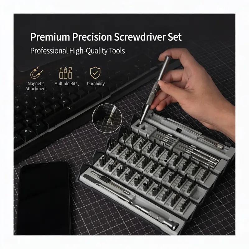 128-In-1 Magnetic Precision Screwdriver Set, Bamboo Stick Design Multi-Functional Home & Office Repair Tool, Perfect Valentine's Day Gift for Boyfriend Husband #GLOBAL PICKS Kit car Removal Portable Rotary box gift