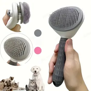 Self Cleaning Pet Brush Dog Cat Hair Remover Deshedding Tool One Click Grooming Brush for Shedding Pet Hair Remover for Dogs Cats