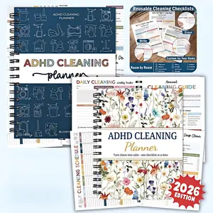 ADHD Cleaning Planner - Cleaning Schedule and Checklist Organizer for Adults and Teens - Daily, Weekly & Monthly Household Cleaning Checklist for ADHD Minds - Stress-Free Housework tiktokshopspringglowup