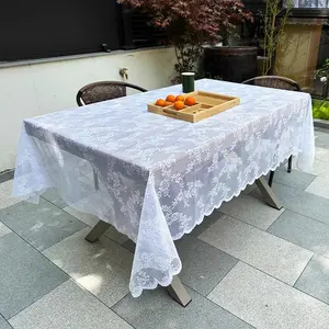 Lace Tablecloth, Rectangular Tablecloth, Vintage Table Cover, Table Decoration for Home Kitchen Dining Room, Home Decor