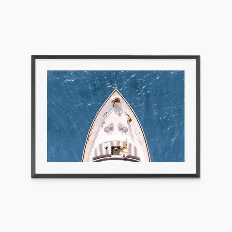 Yacht Print, Photography Prints, Boat Print, Summer Poster, Yacht Poster, Aesthetic Room Decor, Fine Art Print, Museum Quality Wall Art