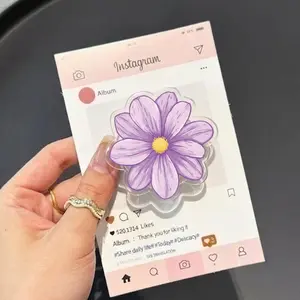 Purple Flower MagSafe Phone Grip, Aesthetic Botanical Griptok, Cute Floral Phone Stand, Trendy Cottagecore Accessory, Unique Gift