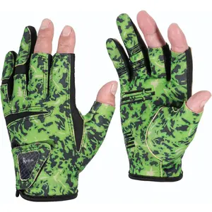 3-Cut Finger Fishing Gloves, Anti-Slip, Breathable & High-Stretch, Durable Polyester Fingerless Mittens for Men & Women, Lightweight Angler Gear for Saltwater & Freshwater