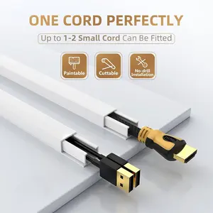 8pcs/12pcs Self-Adhesive PVC Wire Covers, Wall-Mounted Cable Management System, Decorative Cable Cover for Home and Office, Cable Management Kit