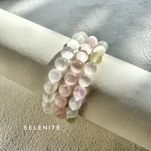 Selenite Nutural Crystal Bracelet Set