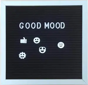10 x 10 inch Felt Board Felt Letter Board Sign, Message Board  Board Letter Boards Sign Bulletin Board Letters,  Announcements  Announcement Sign (Black+White Frame)