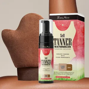 Watermelon Flavor Tanning Mousse, Sunless Tammomg, Natural Glow, Quick-Dry Formula,Create a streak-free, natural bronze tan for you.