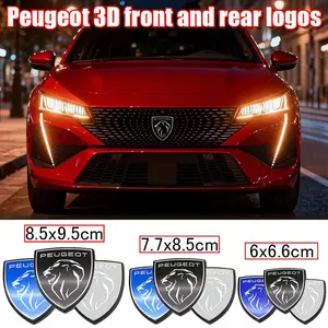 Peugeot Car Front & Rear Emblem, Anti-Scratch Durable Hood Badge Replacement, Fits 2008/3008/408/5008 Models, Exterior Modification Decoration