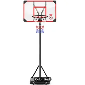 Yohood Kids Basketball Hoop 4.52-8.53ft Adjustable Height, Portable Basketball Goal System 32in PC Backboard For Kids/Adults Over 6 Years Old Indoor Outdoor, Enlarged Base With 2 Wheels