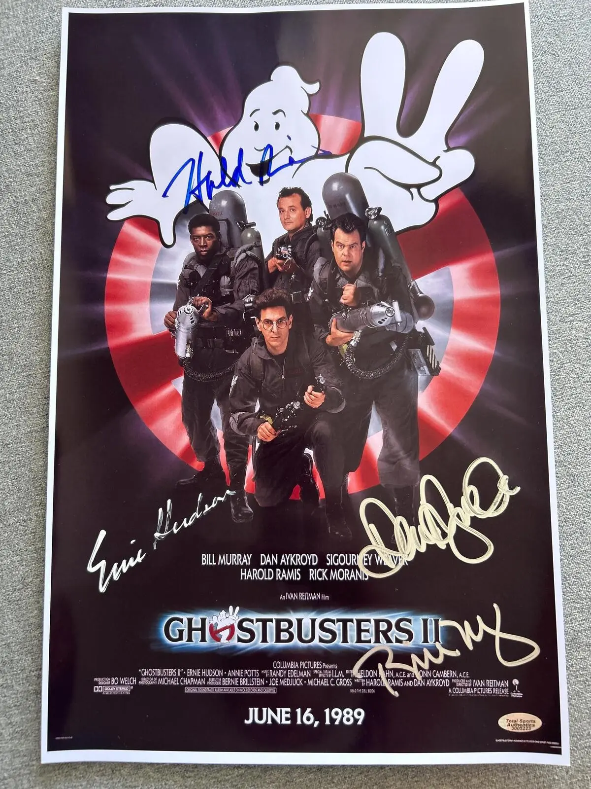 11x17 Ghostbusters Movie Artistic Wall Print - Signed by Bill Murray, Dan Aykroyd, Harold Ramis, Ernie Hudson, Autographed Poster with COA Included for Home Decoration, Ideal for Ghostbusters Fans