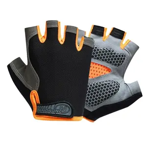 Sports Half Finger Men's and Women's Black Cycling Gloves Liquid Silicone Shock Absorption Non-slip Fitness Summer Fishing Mountaineering Yoga Outdoor Luya gfa Gym Accessories Fingerless Compression Gym Fits Exercise Equipment Workout Gloves
