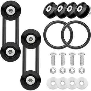 Bumper Trunk Quick Release Kit, Quick Release Front Rear Bumper Fasteners Fender Holders with Stainless Steel Screws Kit for Car Bumper, 4 Quick Release Tabs with 2 O-Rings (Colorful)