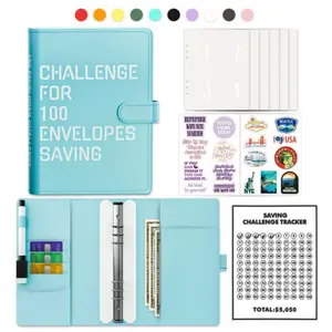 【2026 New】100 Envelopes Money Saving Challenge Binder, Budget Binder Savings Challenges Book with Cash Envelopes, A5 Budget Planner Book to Save $5,050,Gift for friend