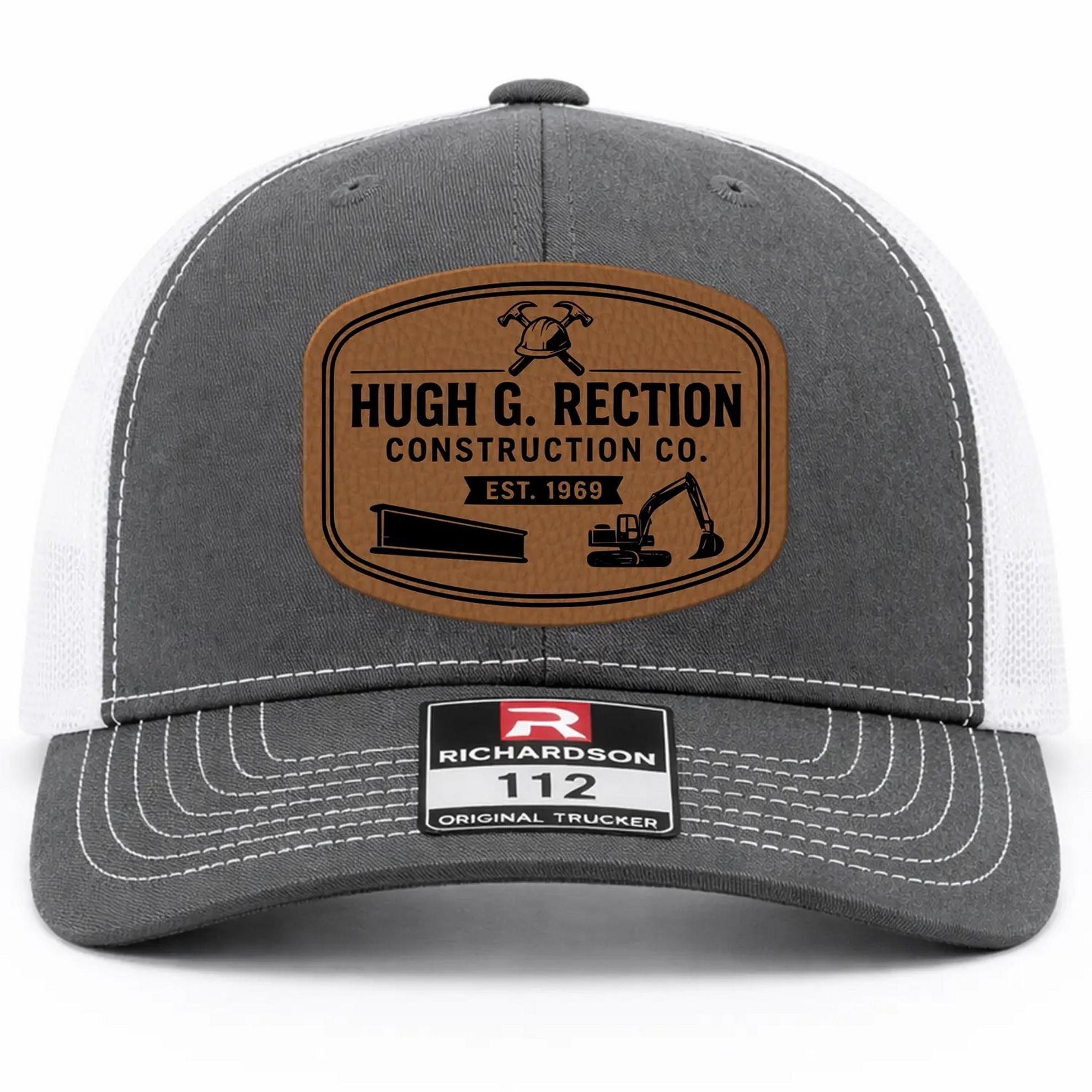 [HOT SALE] Hugh G Reaction Richardson 112 Leather Patch Hat - I Hate Pulling Out Leather Patch Trucker Hat - Richardson 112 Mesh Back Cap - Fishing & Boating Gifts for Men