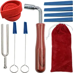 9Pcs Piano Tuning Kit Professional Wrench Hammer Rubber Mutes Set Including Tuning Tools for Piano Tuning with Tuner - Home Improvement.