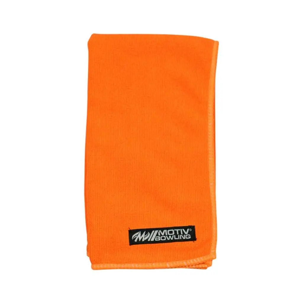 Motiv Rally Water Absorbent Microfiber Towel - Orange, for Bowling Sports & Outdoor Activities