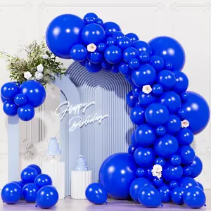 104 count Royal Blue Balloons - 18/12/10/5 Inch Dark Blue Latex Balloons Garland Arch Different Sizes Pack for Graduation, Father's Day, Independence Day, Baseball Party Decor
