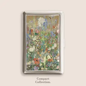 Summer Flowers 1924 Cigarrette Case Zigarettenetui Wallet Vintage Metal 100s Box Blunt Holder Gift