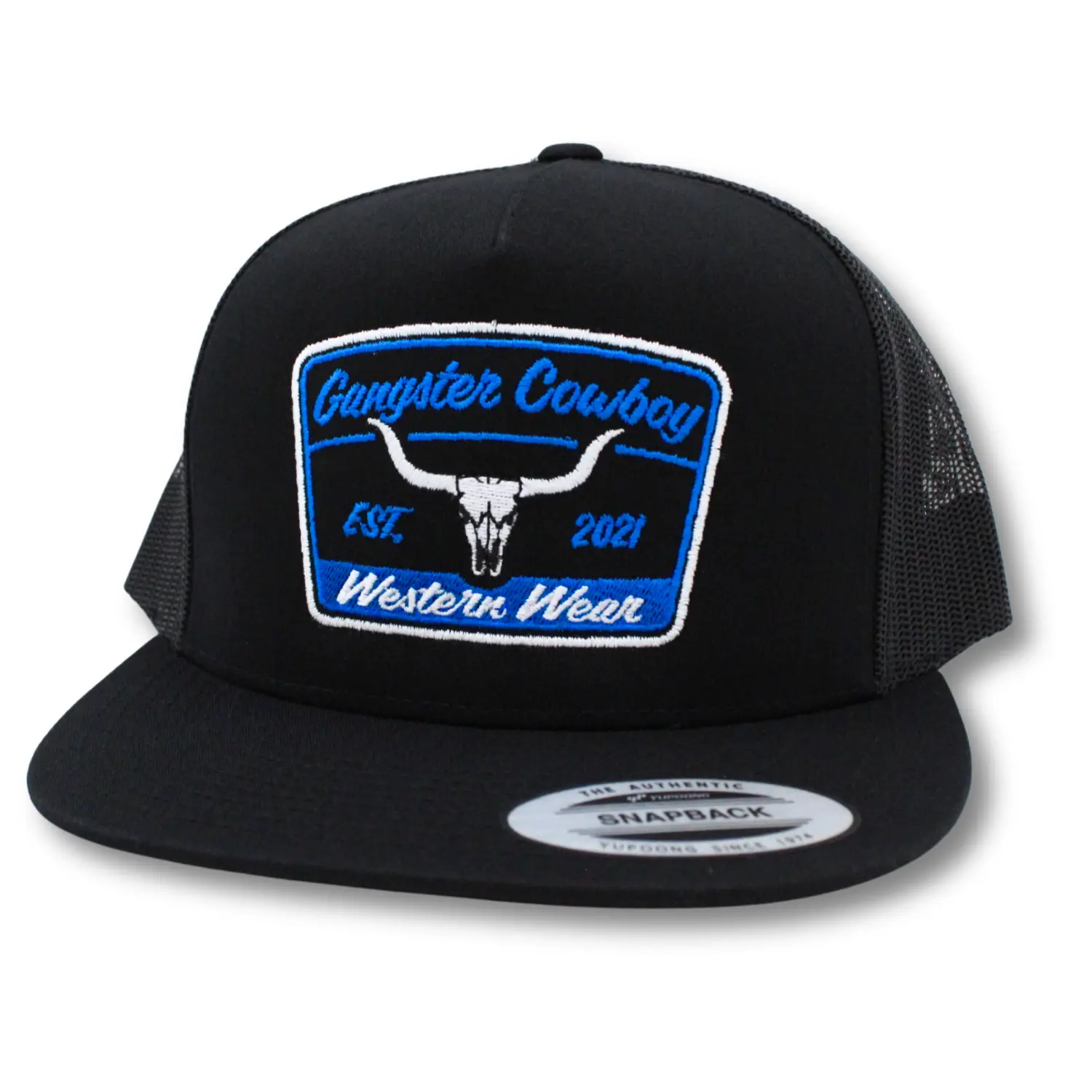 Western Wear - Black and Blue. Gangster Cowboy Official Product Snapback Hat