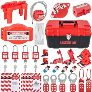 VEVOR 42 PCS Lockout Tagout Kits, Electrical Safety Loto Kit Includes Padlocks, 5 Kinds of Lockouts, Hasps, Tags & Ties, Box, Lockout Safety Tools for Electrical Risk Removal in Industrial, Machinery