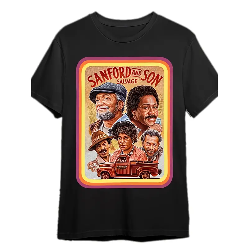 Burlesque Art Trend Men's Sanford And Son T-Shirt - Black, Short Sleeve Graphic Tee, Casual Wear