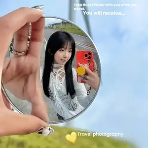 Portable Travel Mirror | Convex Mirrors for Wide-Angle Photography, Essential Selfie Accessory, Compact Design, High-Quality Reflection, Ideal for Content Creators