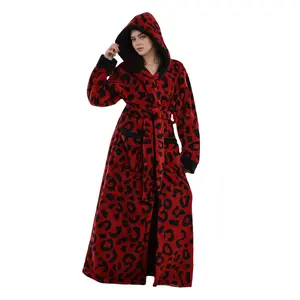 Couple's Thickened Winter Wearable Blanket, Retro Hooded Bathrobe with Cute animal print, Long Sleeve Cozy TV Blanket for home, Cold-Proof Pajama for all-Season