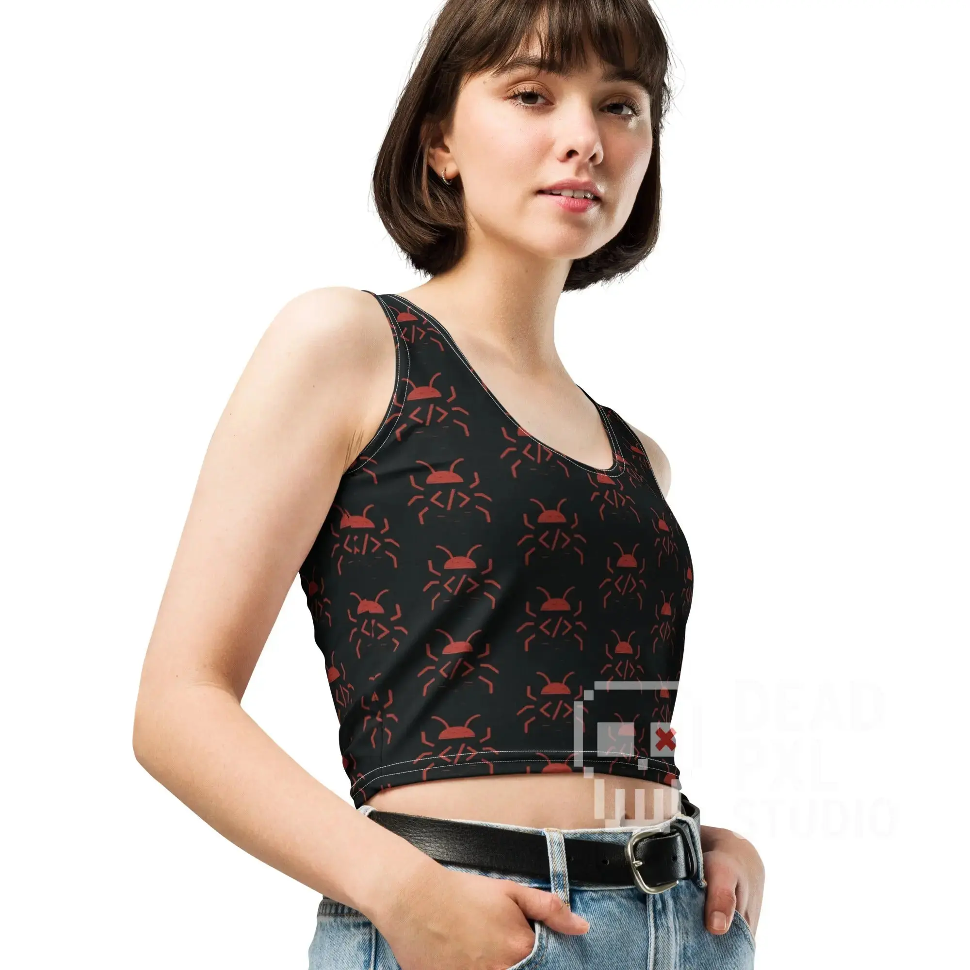 Code Bug Crop Top | Techwear Women’s Cropped Tee for Developers & Gamers