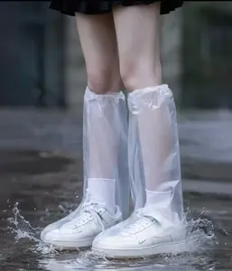Disposable rain shoe covers for adults and kids, rubber anti-slip sole, thickened and wear-resistant, waterproof foot covers for rainy days