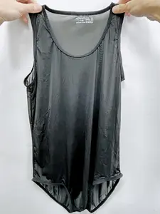 Mens Shapewear Singlets Sexy Underwear Fitness Sport Mesh Breathable Undershirts Men Bodysuit Thongs