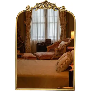 Baroque Mirror Antique 16x24 Inches -  Arched Mirror with Ornate  Frame for Entryway, Narrow Hallway & Bathroom Wall Decor