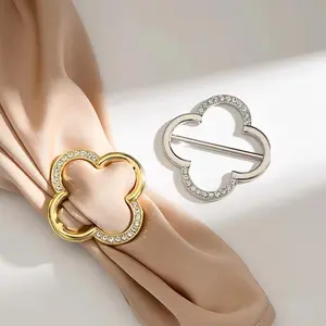 2pcs Women's Clove T-Shirt Tie Clips, Elegant Scarf Ring Buckles, Instant Fashion Hack for Loose Shirts & Hems