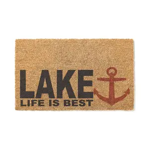 18x30 Coir Doormat Lake Life is Best Anchor