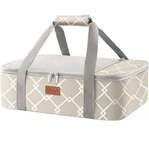 Lifewit Double Decker Casserole Carrier for Hot or Cold Dishes, Lasagna Holder for Potluck, Parties, Picnics, and Cookouts