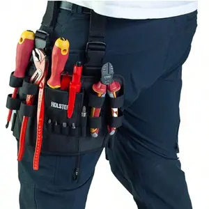 Tool Pouch For Tools, Designed As Aleg Holster With A Belt Clip. Perfect ForcarpenterS, Electricians, And DlYenthusiasts.Multifunctional Tool Storage