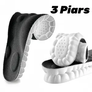 3 Pairs 4D Cloud Insoles for Men Women Memory Foam Cushioning Shock Absorption Arch Support Cut to Fit All Shoes Running Walking Work Daily Use Ideal for Outdoor Activities - Footwear